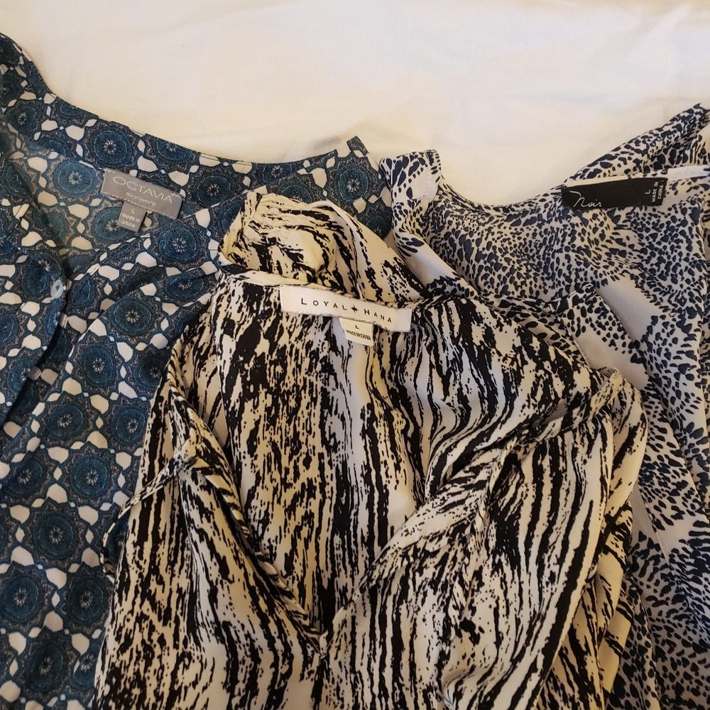 Three maternity/nursing-friendly tops